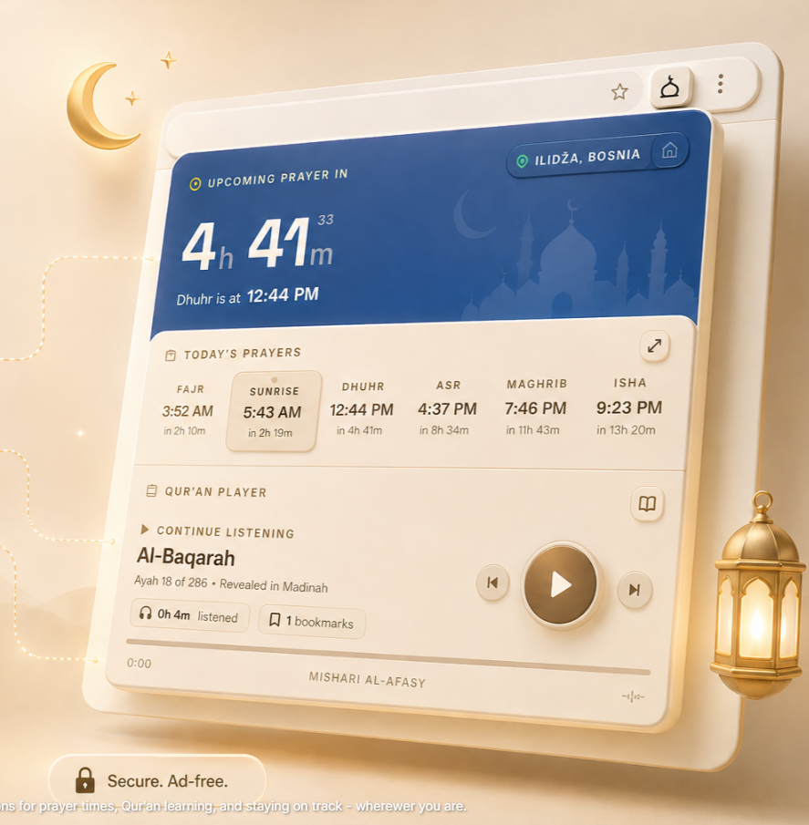 Prayer Time browser add-ons preview